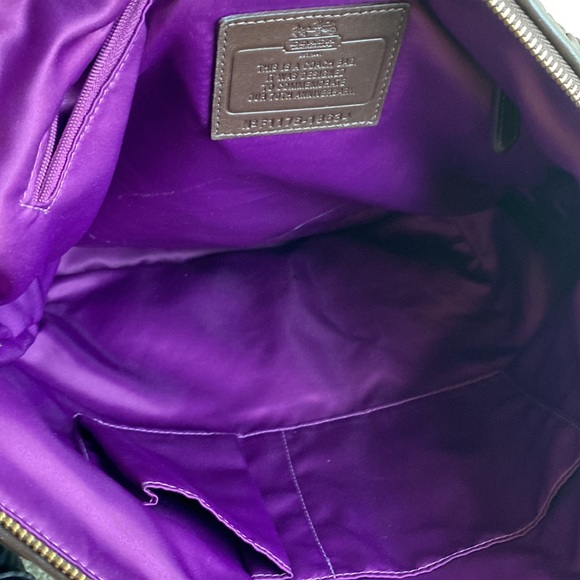 Coach Limited Edition Brown Quilted Nylon Bag w/ Purple Lining; w/ Dust Cover - Picture 5 of 10